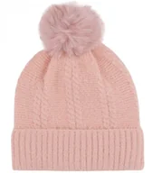 Czapki i chusty sportowe męskie - Ciepła czapka damska z pomponem i warkoczykami jesienna zimowa - miniaturka - grafika 1