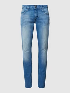 Spodnie męskie - Jeansy o kroju slim fit z 5 kieszeniami - grafika 1