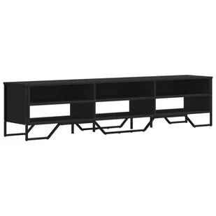 vidaXL Szafka pod TV czarna 180x34x41 cm materiał drewnopochodny - Szafki RTV - miniaturka - grafika 1