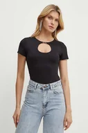Koszulki sportowe damskie - Guess t-shirt KEYHOLE damski kolor czarny W4YP28 KC7M0 - miniaturka - grafika 1