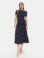 Sukienki - Tommy Hilfiger Sukienka codzienna Modern F&F Midi Dress WW0WW44547 Granatowy Regular Fit - miniaturka - grafika 1