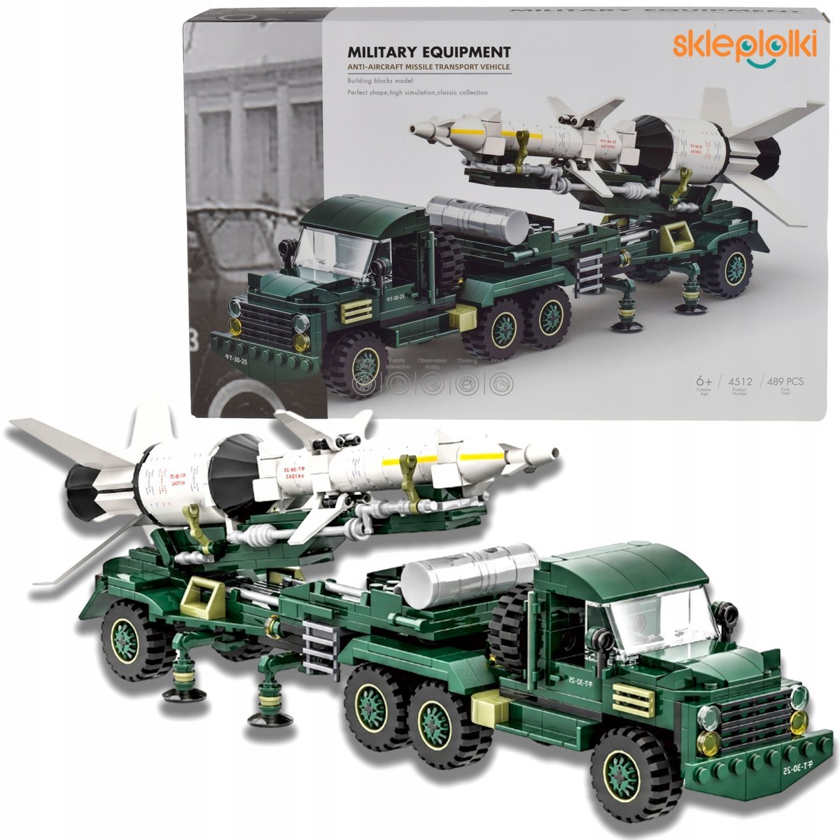 KLOCKI KONSTRUKCYJNE CIĘŻARÓWKA OBRONY PRZECIWLOTNICZEJ MODEL DLA DZIECI