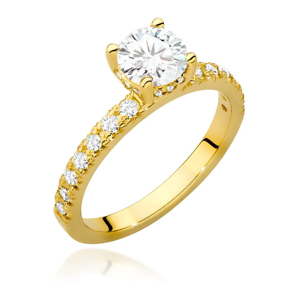 Złoty pierścionek Diament 0,70ct żółte złoto pr. 585