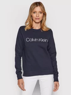 Bluzy damskie - Calvin Klein Bluza Core Logo K20K202157 Granatowy Regular Fit - grafika 1