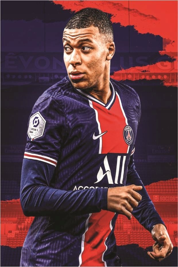 PODKŁADKA POD MYSZ Z Nadrukiem 22x18 cm Piłkarski Kylian Mbappe PSG Prezent