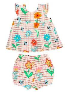Frugi 2-częściowy zestaw "Lani" w kolorze czerwono-kremowo-różowym - Kaftaniki dla niemowląt - miniaturka - grafika 1