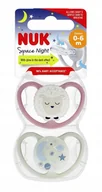 Smoczki uspokajające - Nuk Smoczek Space Night Silikon 0-6m 730578 2szt Girl New - miniaturka - grafika 1