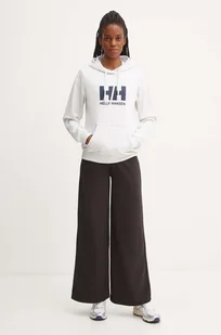 Helly Hansen bluza bawełniana damska kolor szary z kapturem z nadrukiem 34460 - Bluzy damskie - miniaturka - grafika 1
