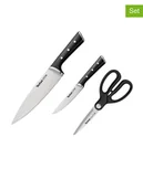 Noże kuchenne - Tefal 3-częściowy zestaw "Ice Force" w kolorze srebrno-czarnym - miniaturka - grafika 1