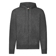 Bluzy męskie - Bluza męska z kapturem Zip Through Hooded Sweat Fruit of the Loom - Dark Heather Grey M - miniaturka - grafika 1