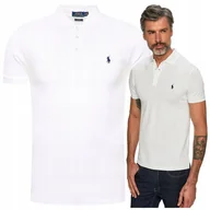 Koszulki męskie - RALPH LAUREN męska koszulka polo biała SLIM RALPH LAUREN męska koszulka polo biała SLIM r.XXL - miniaturka - grafika 1