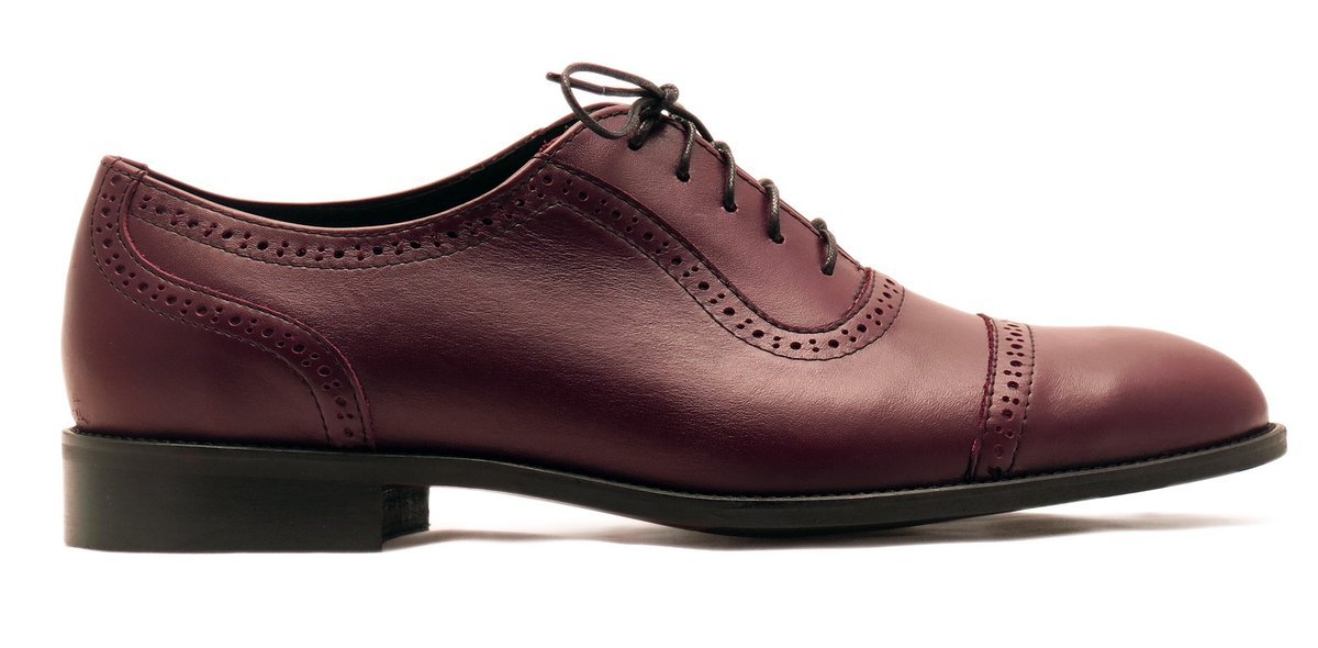 Bordowe półbuty męskie- brogsy Modini T224 r. 42