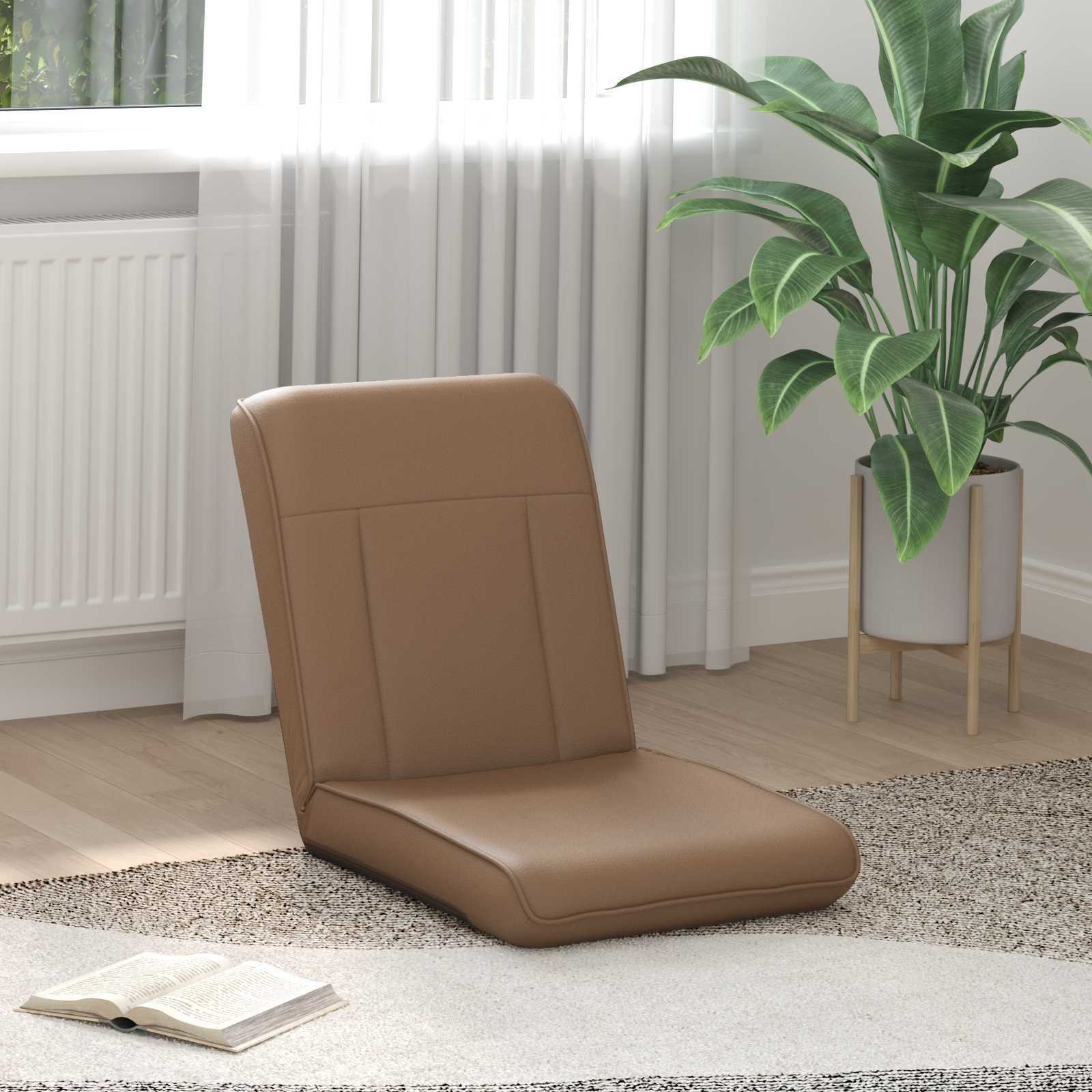 vidaXL vidaXL Krzesło na podłogę Cappuccino 50 x 73 x 60 cm Skóra ekologiczna