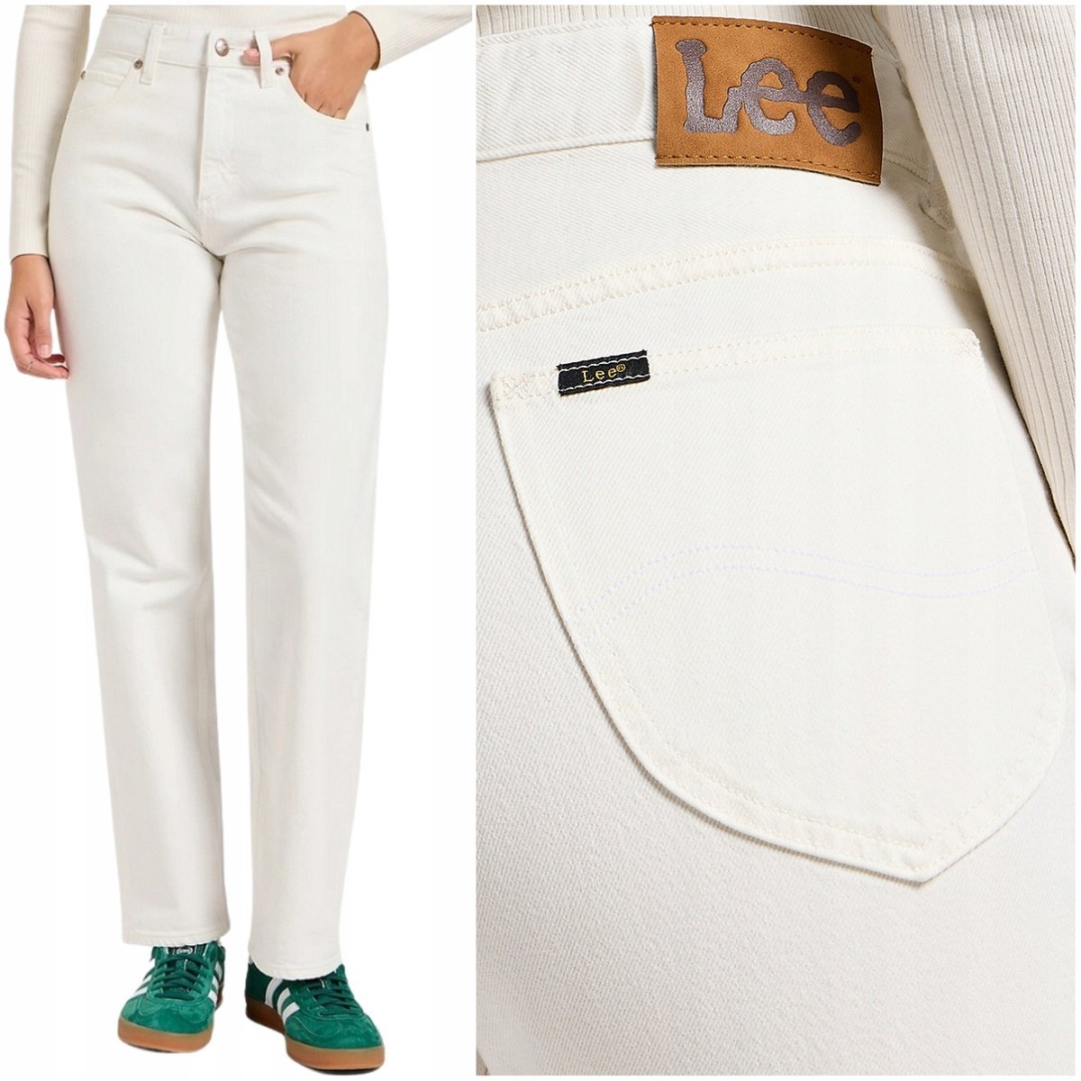 Lee Rider Classic wysokie proste luźne damskie spodnie jeansowe W26 L33