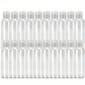 Pozostałe akcesoria kosmetyczne - TEMU 20 szt. Wielokrotnego użycia plastikowych butelek podróżnych z pokrywkami flip - 3,38 uncji / 100 ml, 30 ml / 1 uncja 50 ml / uncji przezroczne, - miniaturka - grafika 1