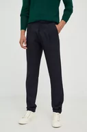 Spodnie męskie - Bruuns Bazaar spodnie męskie kolor granatowy dopasowane - miniaturka - grafika 1