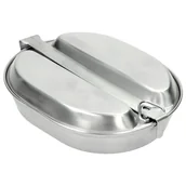 Kuchnia turystyczne i akcesoria - MFH Menażka Dwuczęściowa z Uchwytem Srebrna 33363 - miniaturka - grafika 1