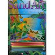 Zabawki interaktywne dla dzieci - 4M Sand Art Sztuka malowania piaskiem Żaba - miniaturka - grafika 1