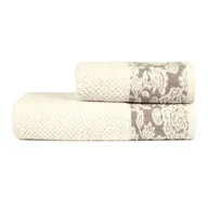 Ręczniki - Ręcznik kąpielowy, bawełniany 70 x 140, beżowy - miniaturka - grafika 1