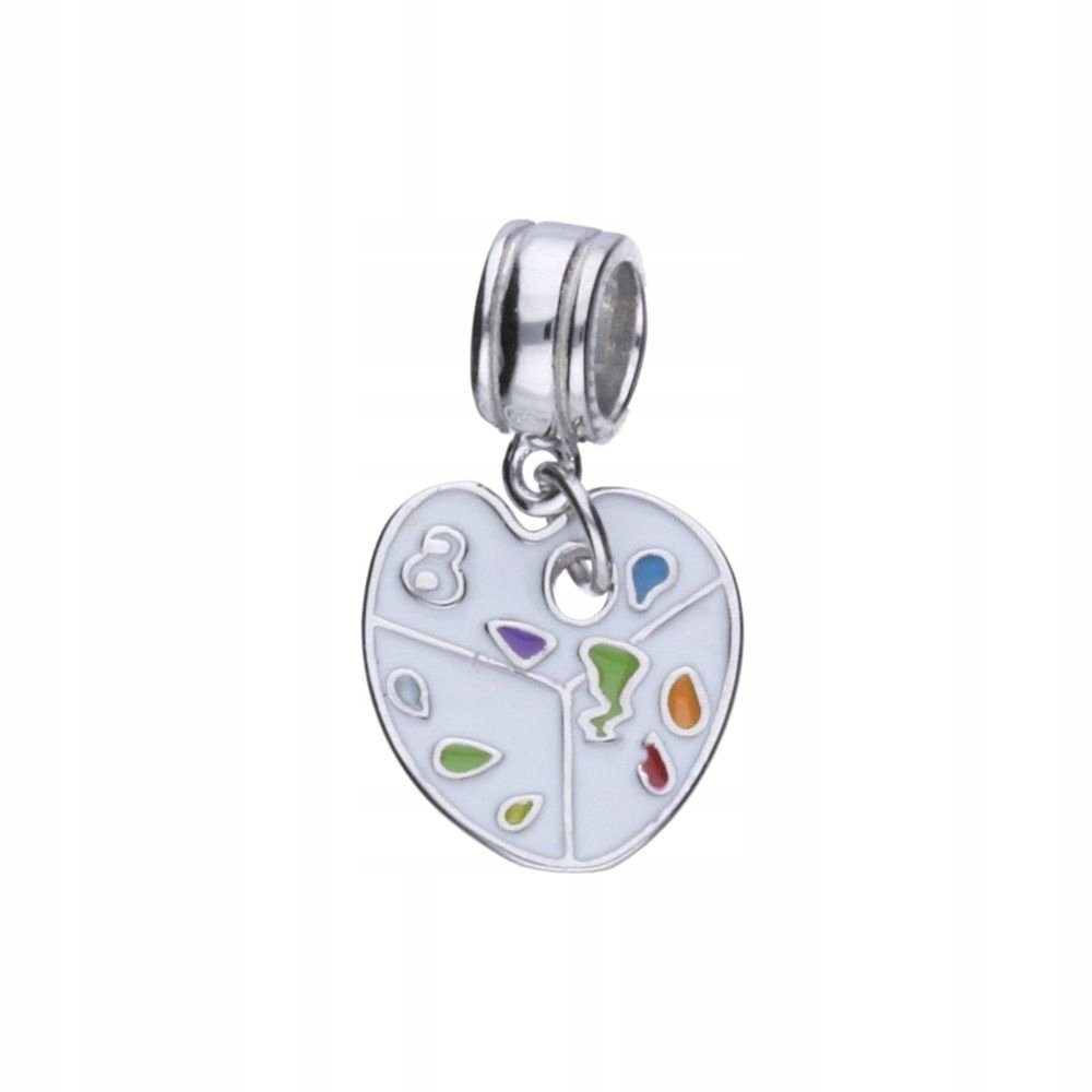 Kobieca Zawieszka Bead srebro 925 rodowane paleta 12x1mm do bransolet 3mm