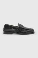 Mokasyny męskie - AllSaints mokasyny skórzane Sammy Leather Loafer męskie kolor czarny MF722X - miniaturka - grafika 1