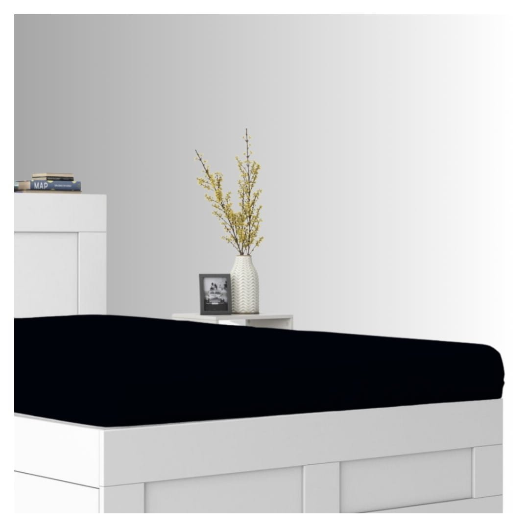 Prześcieradło Frotte Z Gumką Do Łóżeczka 60x120 Czarny 180 GSM Grube Premium