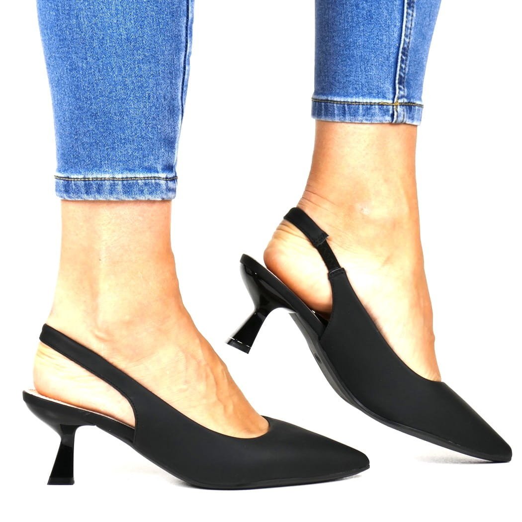 CZÓŁENKA BEZ PIĘTY NA NISKIM OBCASIE POTOCKI 41315 CZARNE, 36, 23,5cm