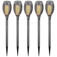 Lampy ogrodowe - Saska Garden Saska Garden pochodnia solarna tańczące płomyki 5sztuk 12 LED SMD 7,5x7,5x46,5CM 1039909 - miniaturka - grafika 1