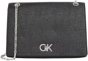 Calvin Klein Damska torba na ramię MEDIUM CONV CHAIN BAG_TEX, Ck czarna, Ck czarny - Torebki damskie - miniaturka - grafika 1