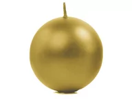 Świece - PartyDeco Świeca metalizowana Kula, złoty, 8cm (1 op. / 6 szt.)"" SKUMET80-019-OP [13990999] - miniaturka - grafika 1