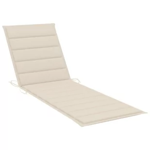 vidaXL Poduszka na leżak kremowa 200x60x4 cm tkanina 314205 - Poduszki ogrodowe - miniaturka - grafika 1