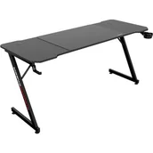 Biurka gamingowe - Biurko gamingowe SHADOW GAMER 1.1 + Podkładka Czarny - miniaturka - grafika 1