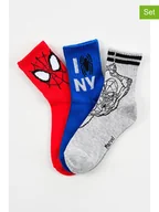 Skarpetki damskie - Spiderman Skarpety (3 pary) "Spider-Man" w kolorze czerwonym, granatowym i szarym - miniaturka - grafika 1