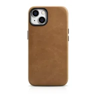 Etui i futerały do telefonów - iCarer Oil Wax Premium Leather Case skórzane etui iPhone 14 magnetyczne z MagSafe brązowy (WMI14220701-TN) - miniaturka - grafika 1