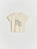 Koszulki dla dziewczynek - Reserved - T-shirt Świnka Peppa - kremowy - miniaturka - grafika 1