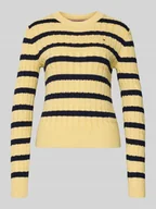 Swetry damskie - Sweter z dzianiny o kroju slim z czystej bawełny - miniaturka - grafika 1