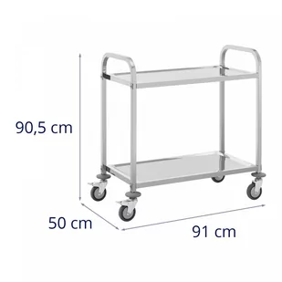 Wózek kelnerski - 2 półki - 95 x 50 cm - 72 kg ROYAL CATERING 10012729 RCSW-106 - Wózki na żywność - miniaturka - grafika 4