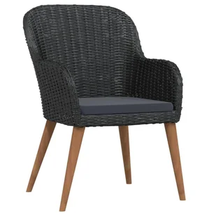 9-częściowy zestaw mebli ogrodowych z poduszkami, czarny - Meble ogrodowe 9-częściowy zestaw mebli ogrodowych z poduszkami, czarny - Meble ogrodowe - miniaturka - grafika 4