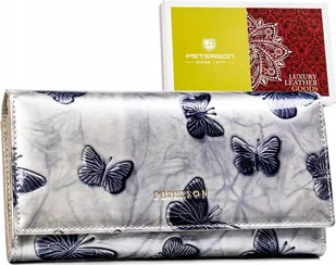 Peterson Skórzany damski portfel Peterson PTN 42122-BF SILVER NoSize - Portfele - miniaturka - grafika 1