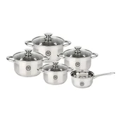 Zestawy garnków i patelni - Zestaw garnków MG Home Moderno, 9 elementów, stal nierdzewna - miniaturka - grafika 1