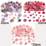 Sztuczne kwiaty - TEMU 60 sztuk Jedwabnych Sztucznych Główek Kwiatów - Wielokolorowe Bukiecie z Fałszywych Piwonii i Stokrotek do Dekoracji Ślubnej, Rękodzieła DIY, - miniaturka - grafika 1