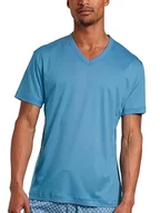 Koszulki męskie - CALIDA RMX Sleep Leisure T-shirt męski, niebieski azurit Blue, Standard, Azurit Blue, 46-48 - miniaturka - grafika 1