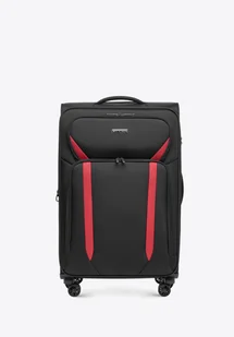 Duża walizka miękka dwukolorowa czarno - czerwona - Walizki Duża walizka miękka dwukolorowa czarno - czerwona - Walizki - miniaturka - grafika 1