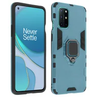 Etui i futerały do telefonów - Odporne na wstrząsy hybrydowe etui OnePlus 8T z metalową podstawką pierścieniową w kolorze niebieskim - miniaturka - grafika 1