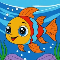 Malowanie po numerach - Ideyka Malowanie po numerach - Marzycielska rybka Kids - miniaturka - grafika 1
