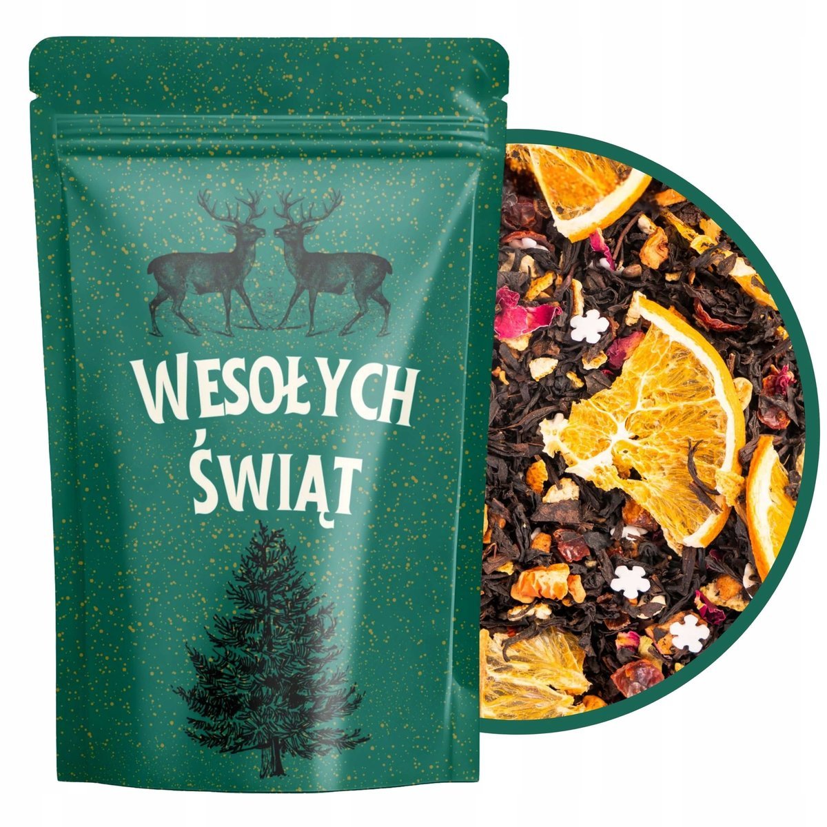 Herbata czarna świąteczna ZIMOWY CZAS na prezent cukrowe płatki śniegu 40 g