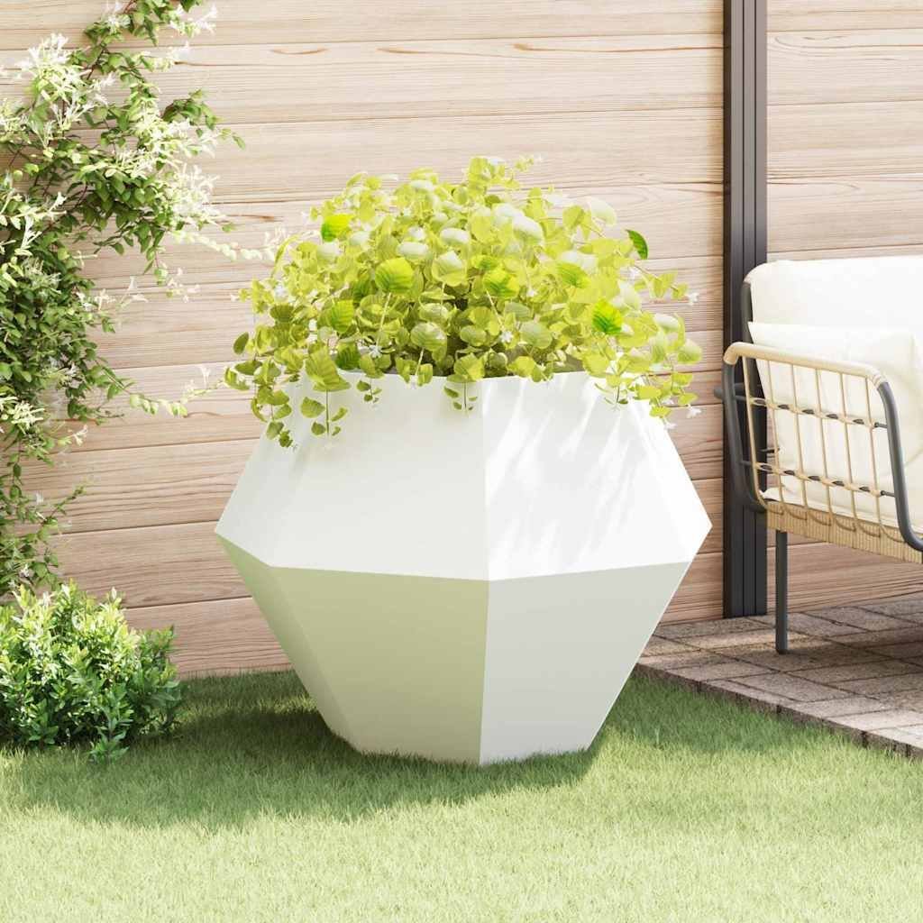 vidaXL Donica Biały 100 x 100 x 80 cm Stal