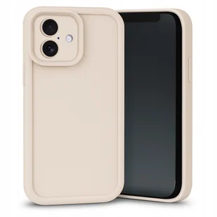 Etui do Apple iPhone 16 Beżowe, Silikonowe, Matowe, Wzmocnione Szkło 9H - Etui i futerały do telefonów - miniaturka - grafika 1