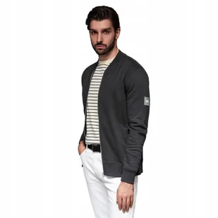 Bluza męska dresowa bomberka bawełniana czarna Ombre OM-SSZP-0215 V5 r. XL - Bluzy męskie - miniaturka - grafika 1