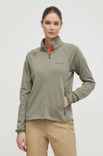 Bluzy damskie - Marmot bluza sportowa Leconte kolor zielony gładka - grafika 1